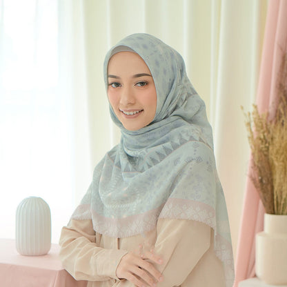 Adiba Series Rectangular Veil: Elegant Ultrafine Voal Motif with Lasercut Lamina, Hijab, Scarf, Hijab for Muslim, Women Hijab