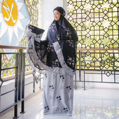 Volwassen Mukenah bloemmotief: Jumbo Rayon voor stijlvolle aanbidding, islamitische gebedsoutfit, gebedsjurk vrouwen, gebedsjurk voor moslim