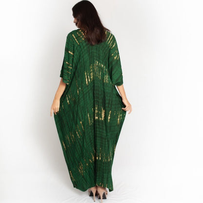 Indonesisches Damenkleid Thalisa Kaftan Grün Oscar