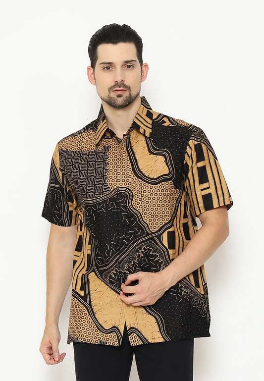 Hedendaagse elegantie Arjuna Weda Batik shirt voor mannen met modern patroon, mannen batik, batik, mannen batik shirt, mannen batik shirts