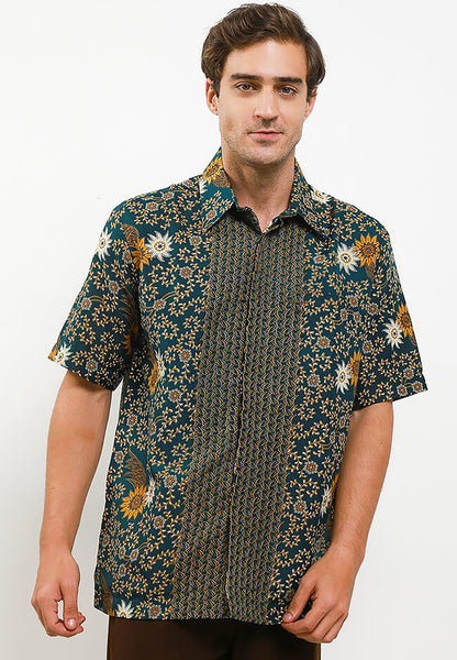 Adikusuma Herren-Batik-Hemd Elegance mit Gänseblümchen-Blütenmuster, Herren-Batik, Batik, Herren-Batik-Hemd, Herren-Batik-Hemden