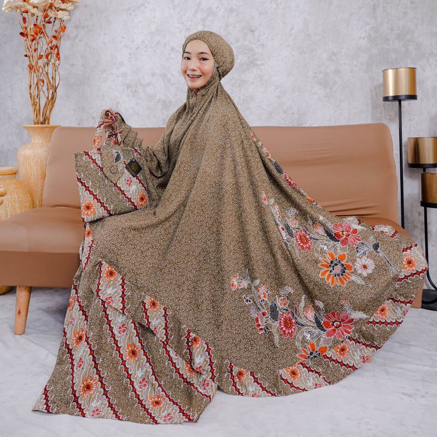 Comfortable and Elegant: Laksmi Batik Premium Rayon Mukena for Adults, Prayer dress women, Prayer Dress, Muslim prayer outfit, Player Set