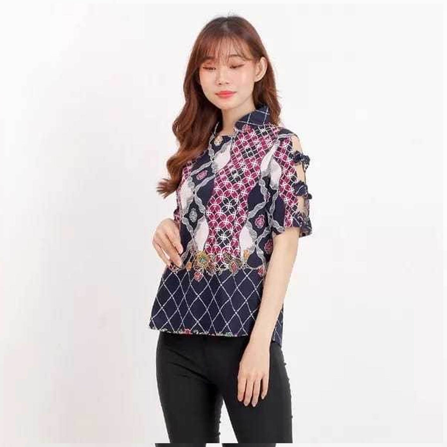 Trendy Women's Batik Blouse - Modern Fashionable Model, Women Dress,Blouse Modern Batik Tops, Women Blouse, Batik Blouse,Batik for Women