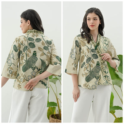 Batik-Kimono-Bluse / moderne Batik-Kleidung / Damen-Batik-Tops / Büro