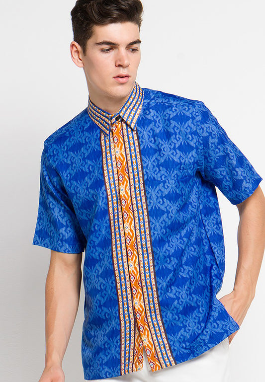 Adikusuma Batik-Hemd für Herren, Layangan Kembang-Muster, Eleganz, Herren-Batik, Batik, Herren-Batik-Hemd, Herren-Batik-Hemden