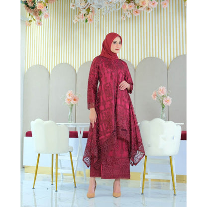 Women's Tille Brocade Kebaya Suit: A Combination of Grace and Beauty of Color, Kebaya Dress, Kebaya Modern, Kebaya Encim, Kebaya Set
