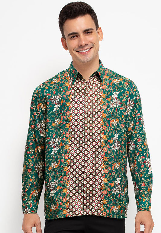 Adikusuma Men's Batik Shirt Elegance in Kembang Krisan Pattern, Men Batik, Batik, Men Batik Shirt, Men's Batik Shirts