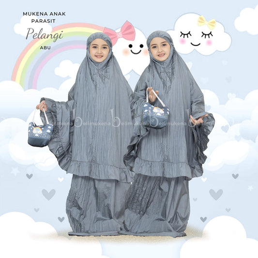Mukena Children's Rainbow Parachute Travel Bag Muslim Prayer Dress