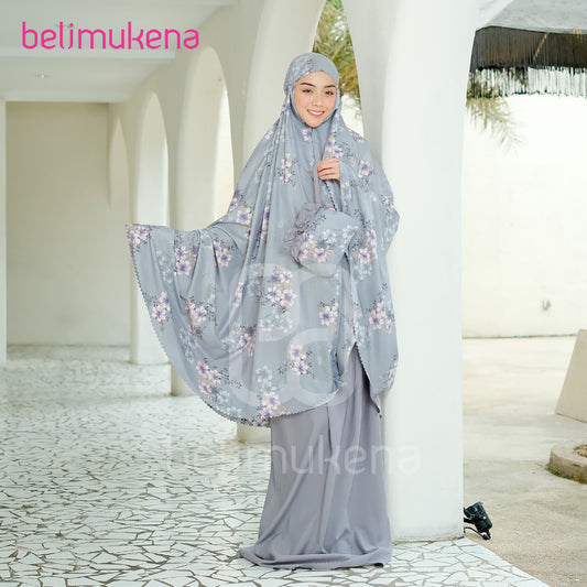 Olivia Motif Laser Cut Cotton Adult Mukena Muslim Prayer Dress