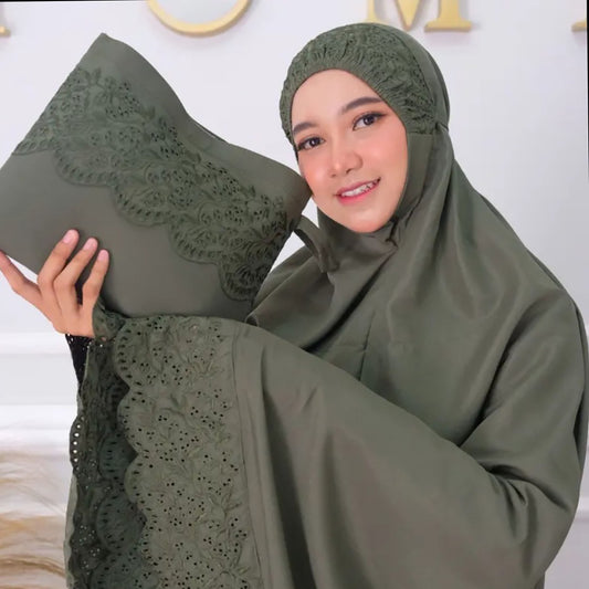 Adult Mukenah Arimbie Siti Khadijah Premium Micro Cotton Material Muslim Prayer Dress