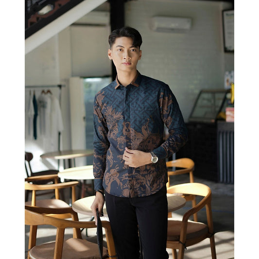 Mensbatik Rektashaki Long Sleeve Modern Men's Batik Shirt