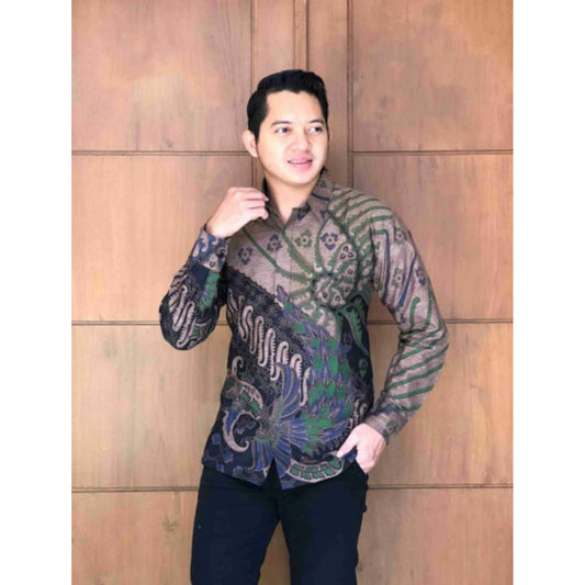 Hanung Premium Men's Batik Shirt Long Sleeve With Full Lining