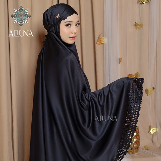 2in1 Adult Mukena Luxurious Lasercut Alluna Monogram Muslim Prayer Dress