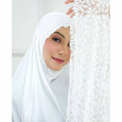 Elegant Arnami Silk Lace Detailed Syar'i Adult Prayer Set Premium Silk Lace Prayer Set