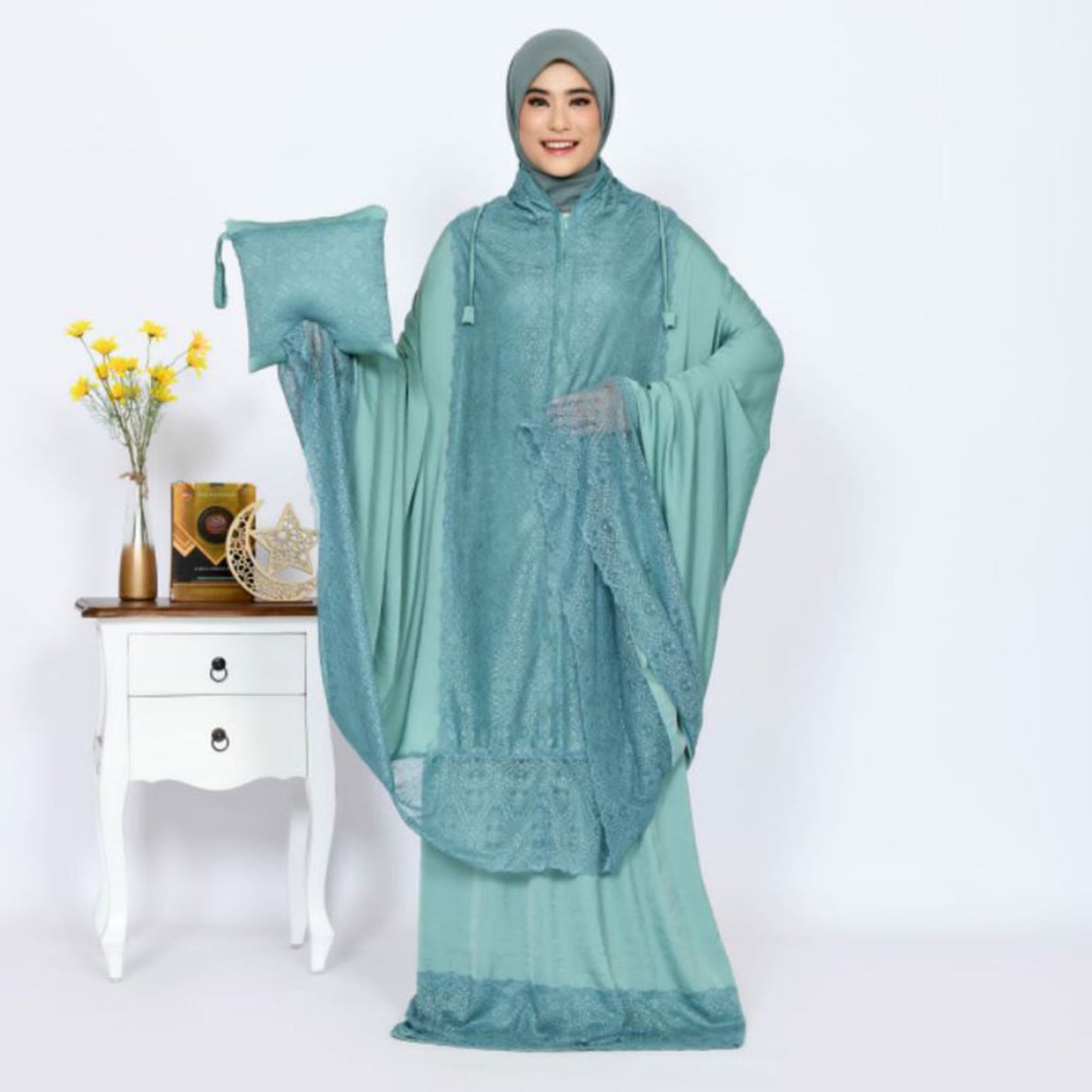 Zara Silk 2-in-1 Jumbo Adult Prayer Set Elegant Silk Prayer Set