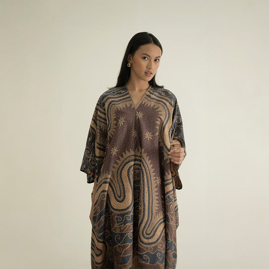 Stilvoller moderner Kaftan mit modischem Hijab-Kleid im Kalong-Stil
