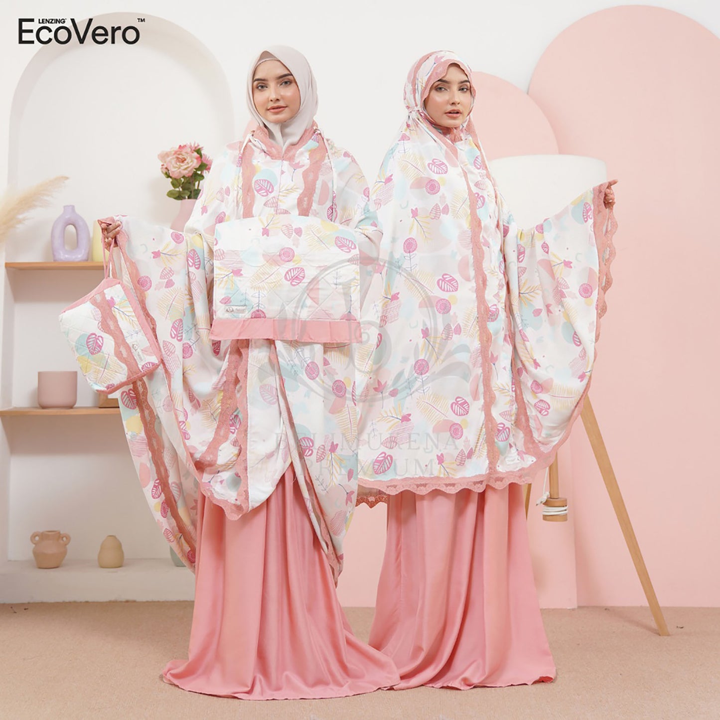 Ecovero Gracia Premium 2in1 Adult Mukena Prayer Mat Set Muslim Prayer Dress