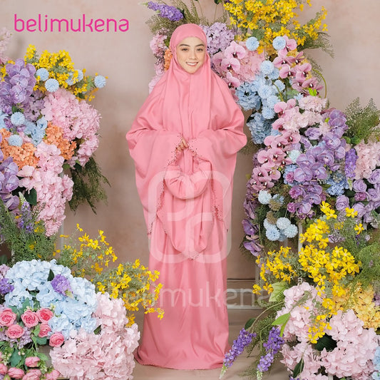 Belimukena Premium Mukena Travel Medium Laser Cut Muslim Prayer Dress