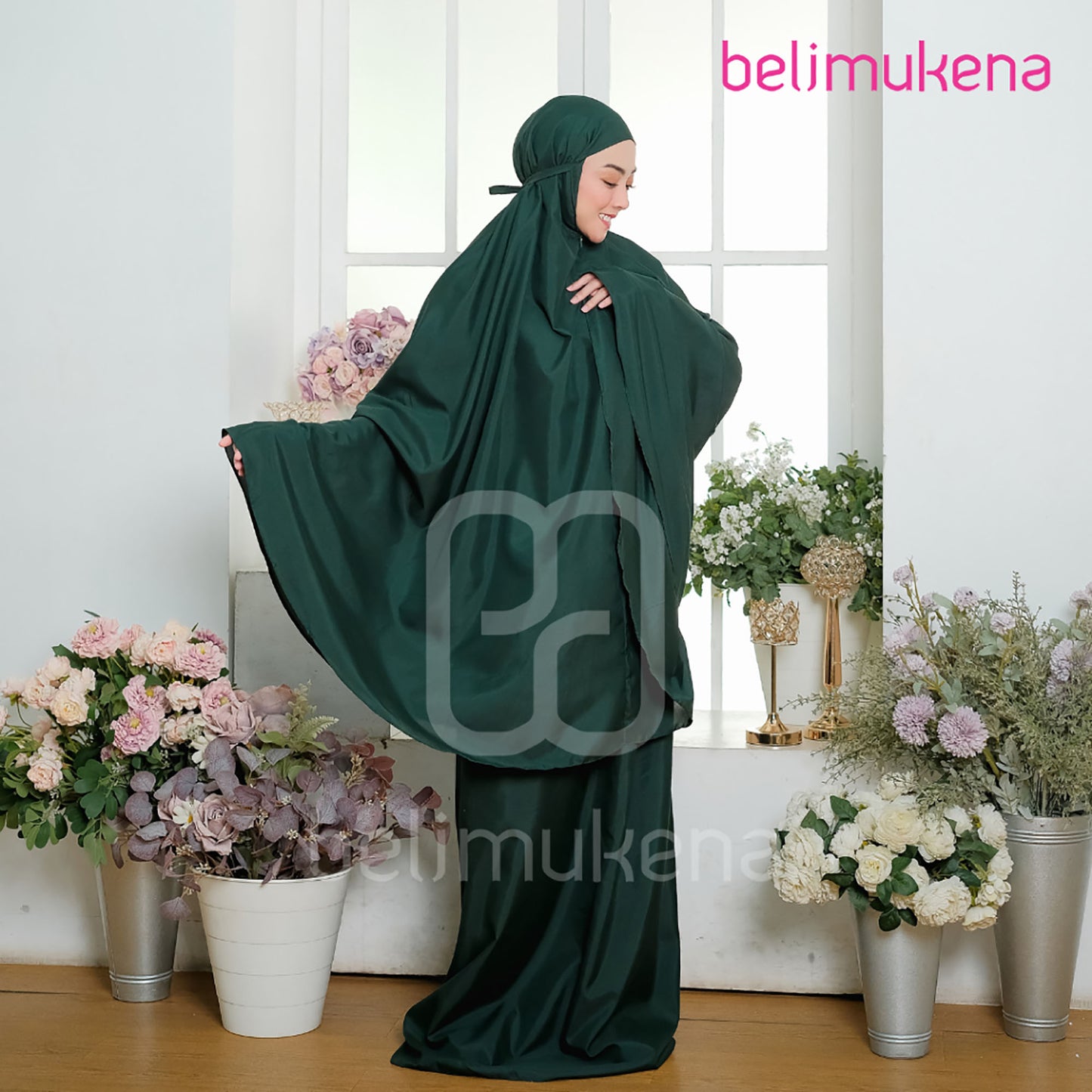 Adult Mukena Premium Micro Cotton Travel Mukena 2in1 Ribbon Muslim Prayer Dress