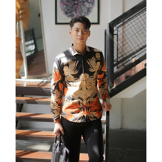 Batik Rawindra Modern Long Sleeve Batik Shirt For Men