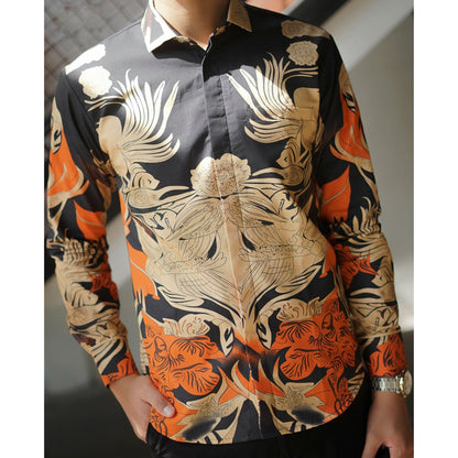 Batik Rawindra Modern Long Sleeve Batik Shirt For Men
