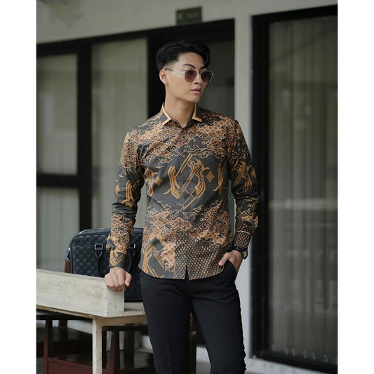 Batik Pharang Megamendung Modern Long Sleeve Batik Shirt For Men