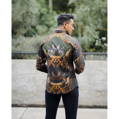 Batik Rekta Wirya Stylish Long Sleeve Modern Batik Shirt For Men