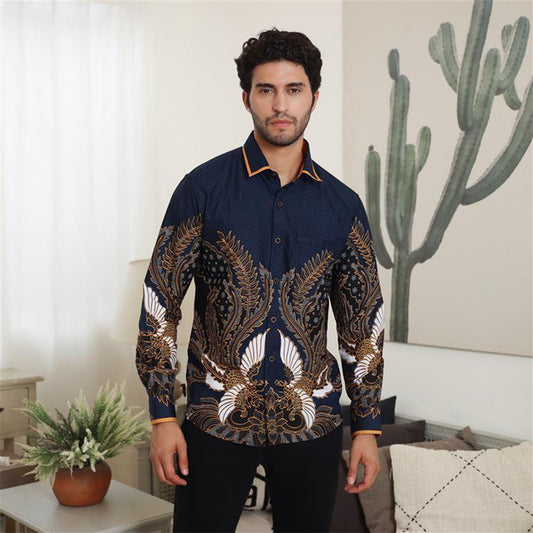 Versatile Sophistication Luigi Riccio Slim Fit Batik Shirt