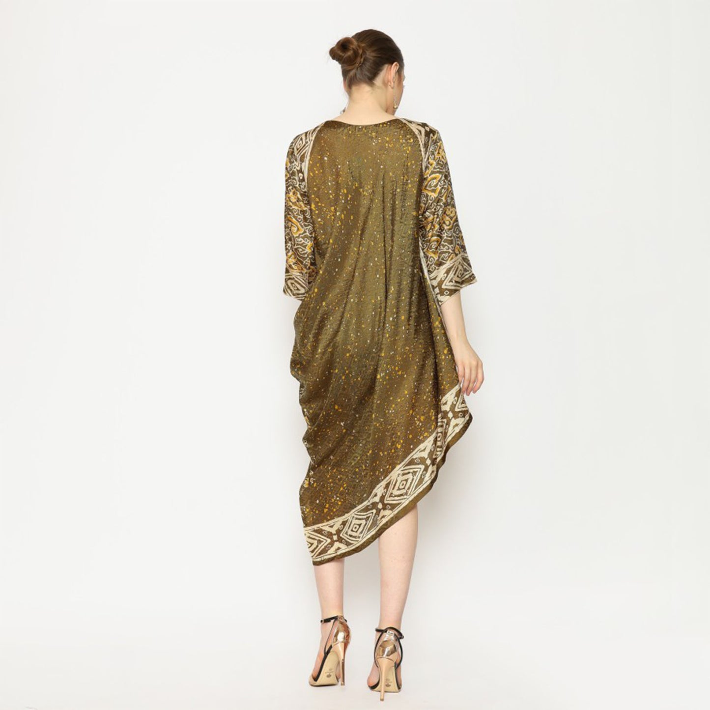 Modern Grace Bombai Olive Series Contemporary Batik Dress