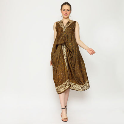 Olive Elegance Kait Side Batik Dress,Women Dress,Women Formal Shirt,Women Blouse