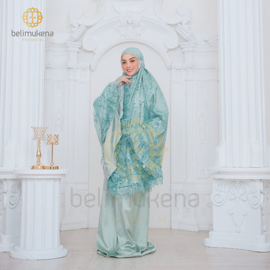 Adult Mukena 2in1 Seruni Brukat Tile Muslim Prayer Dress