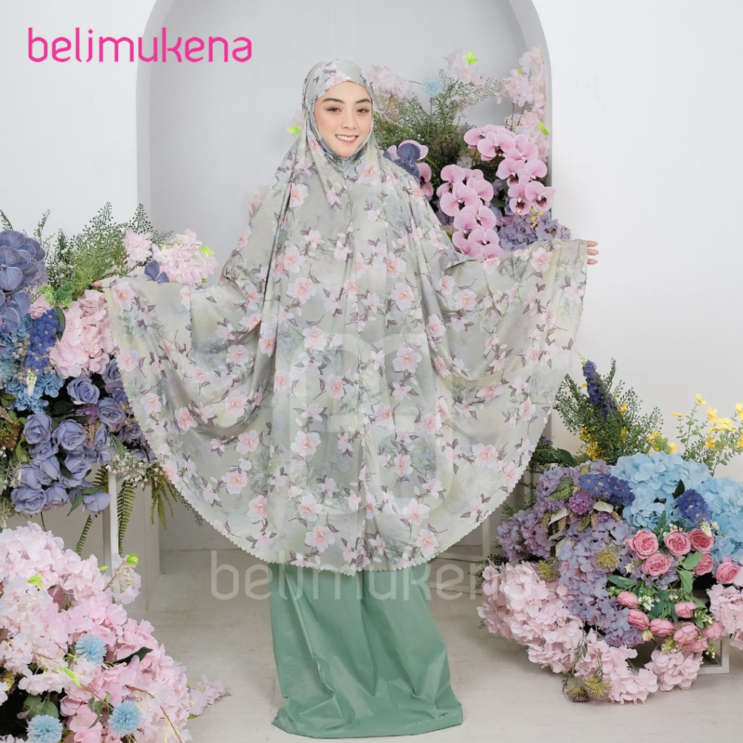 Tya Ariestya Mukena Mini Parachute Travel Korean Premium Motif 2in1 Daily Lasercut Muslim Prayer Dress