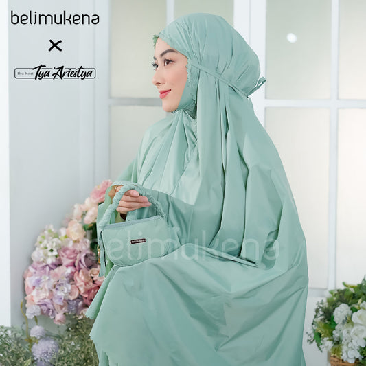 Mukena Mini Parachute Premium Korea Daily Lasercut Travel Plain Tya Ariestya Muslim Prayer Dress