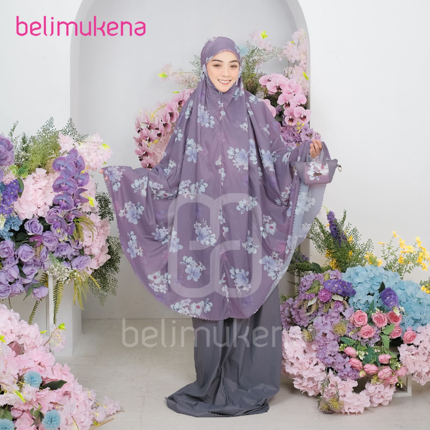 Mukena Mini Parachute Travel Korean Premium Motif 2in1 Daily Lasercut Tya Ariestya Muslim Prayer Dress
