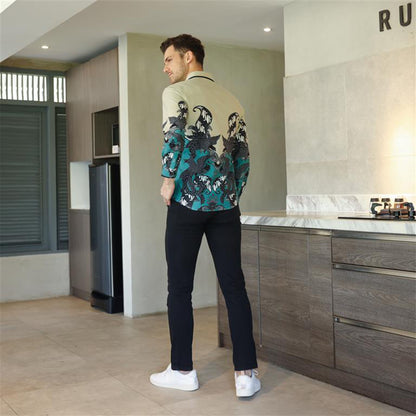 Luigi Riccio Green Series Modern Slimfit Batik Kemeja for Stylish Men