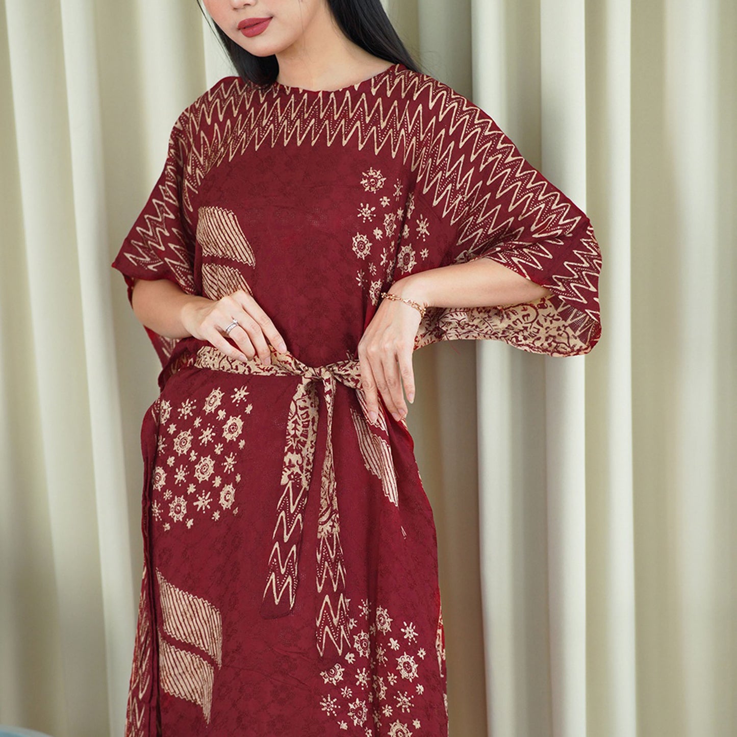 Kirani Premium Viscose Asymmetric Batik Dress Traditional Elegance in Batik Heritage