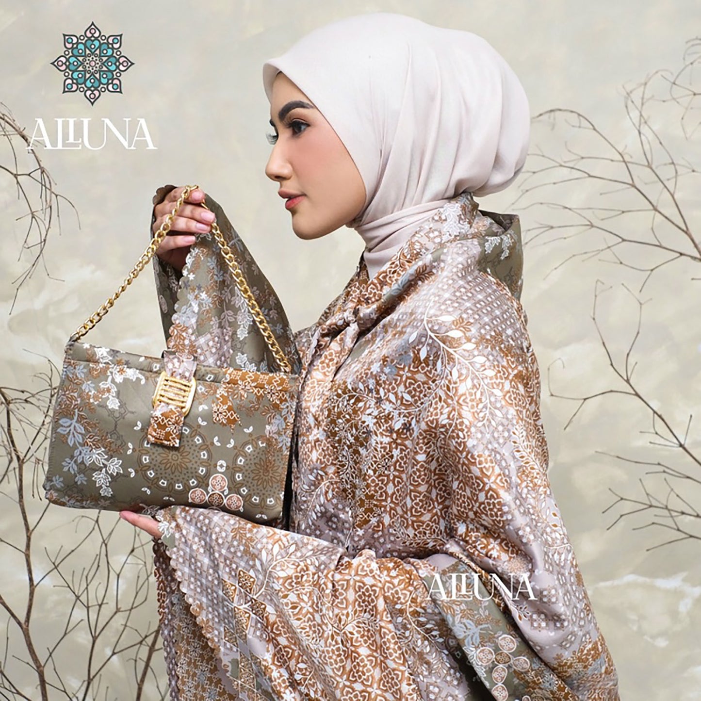Adult Mukena Motif 3in1 Silk Luxurious Lafaya Series Muslim Prayer Dress