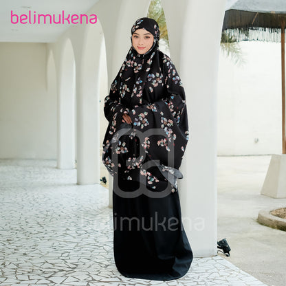 Adult Mukena Cotton Laser Cut Daisy Motif Muslim Prayer Dress