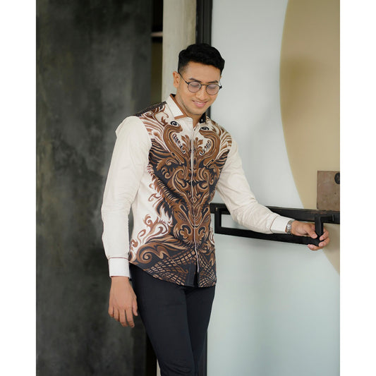 Wiraditya Mensbatik Modern Long Sleeve Men's Batik Shirt For Young People