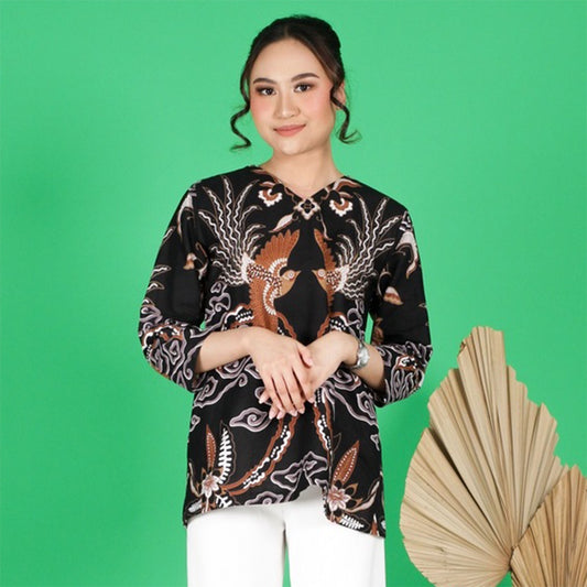 Women's Blouse Mega Mendung Pattern with Tara Combination