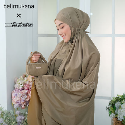 Tya Ariestya Mukena Mini Parasut Premium Korea Daily Lasercut Travel Plain Muslim Prayer Dress