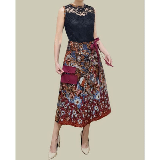 Lora Suez Dress Modern Batik Brukat Combination