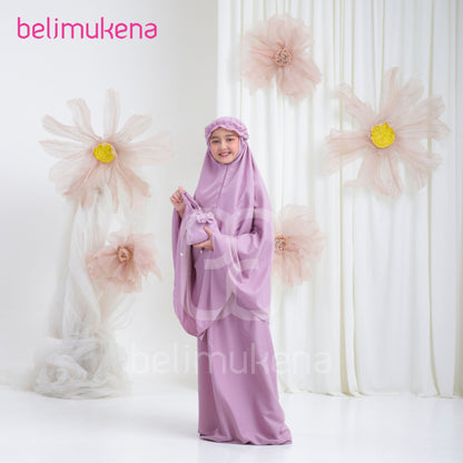 Ribbon Kids Premium Micro Cotton Travel 2in1 Mukena Muslim Prayer Dress