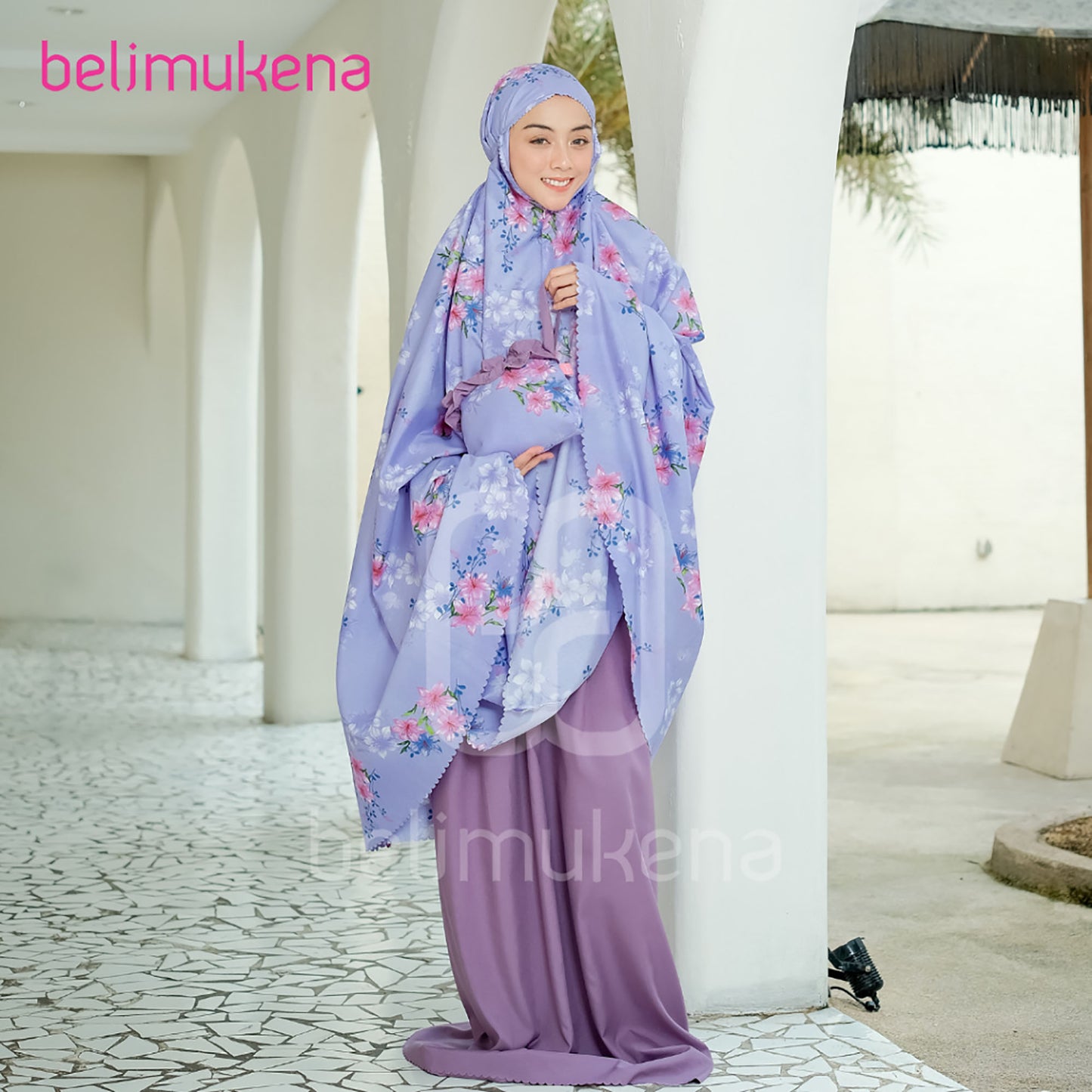Olivia Motif Laser Cut Cotton Adult Mukena Muslim Prayer Dress