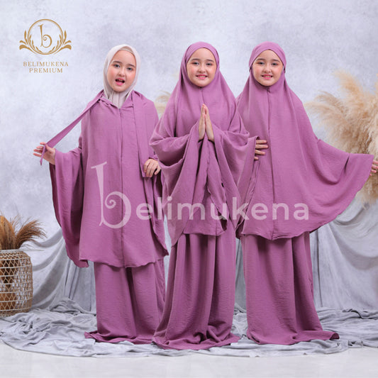 Children's Mukena 3in1 Airflow Crinkle Premium Lesty Muslim Prayer Dress