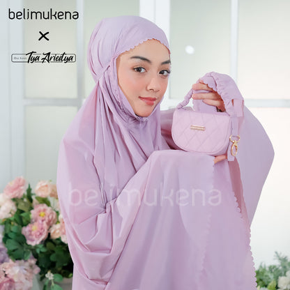 Tya Ariestya Mukena Mini Parasut Premium Korea Daily Lasercut Travel Plain Muslim Prayer Dress