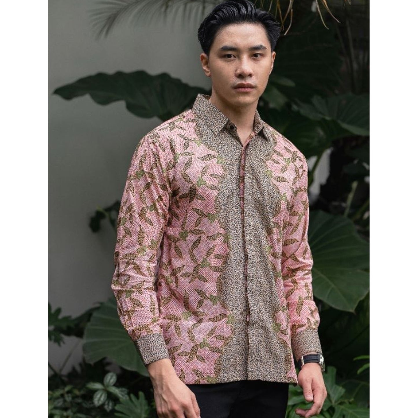 Badra Pink Men's Batik Shirt,Men Batik,Batik,Men Batik Skirt,Men'S Batik Shirts,Batik Shirts