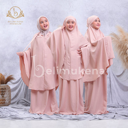Children's Mukena 3in1 Airflow Crinkle Premium Lesty Muslim Prayer Dress