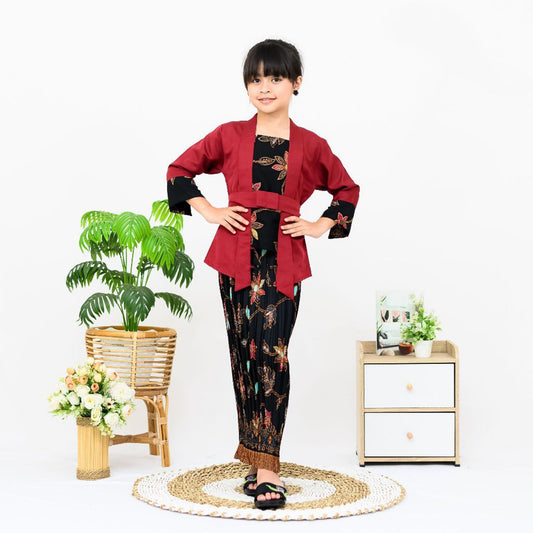 Children's Cotton Kebaya Model Politika Plisket Skirt