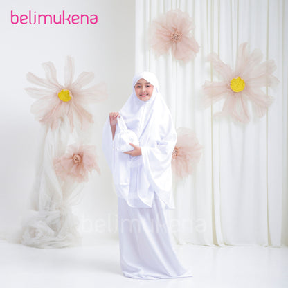 Kids Mukena Premium Micro Cotton Travel 2in1 Ribbon Kids Muslim Prayer Dress
